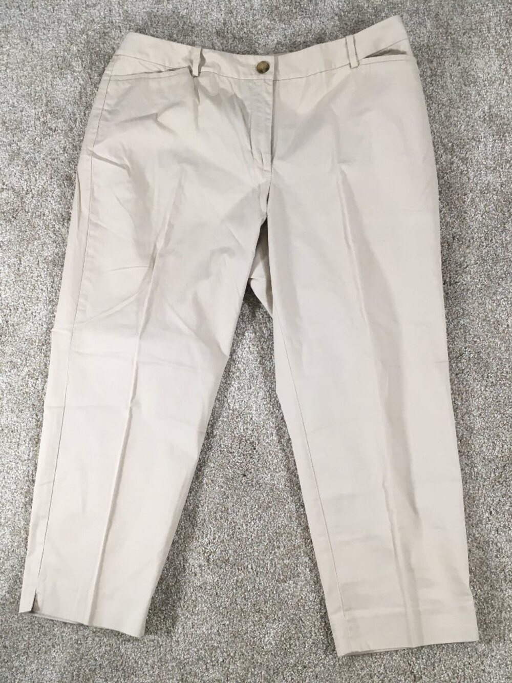 Talbots The Perfect Crop Pants Womens Size 16W 37x25 Beige